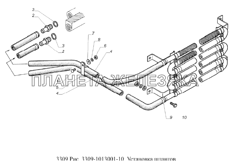 Установка шлангов ГАЗ-3309 (Евро 2)